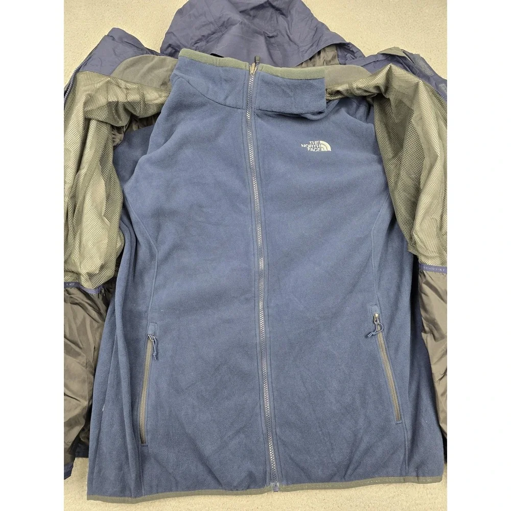 The North Face‎ Jacket Mens 2XL Blue 3-in-1 Hooded Removable Fleece Lined
